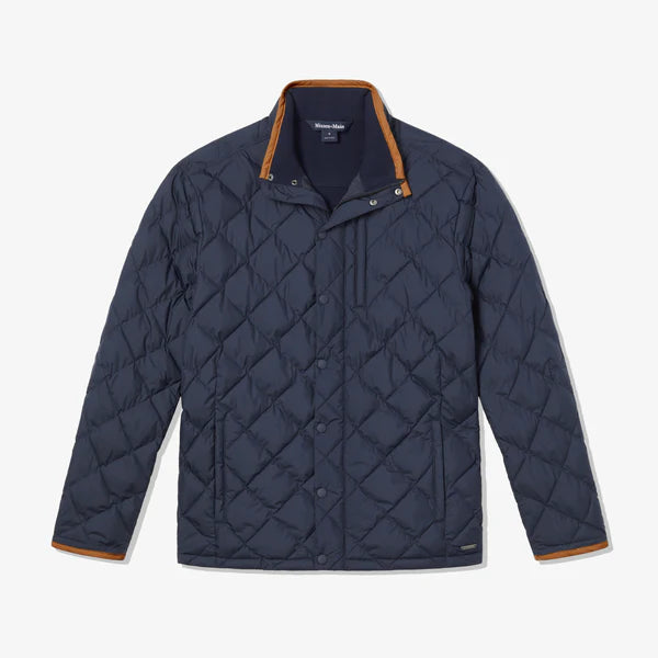 Navy Solid Belmont Quilted Jacket