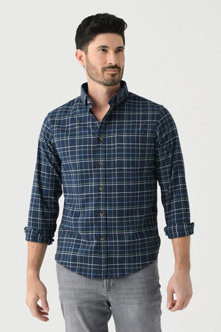 Navy Andrew Plaid City Flannel Twill