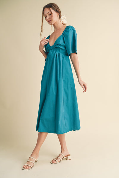 Teal Eldora Midi Dress