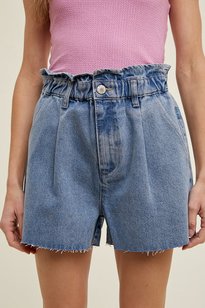 Denim Paperbag Shorts