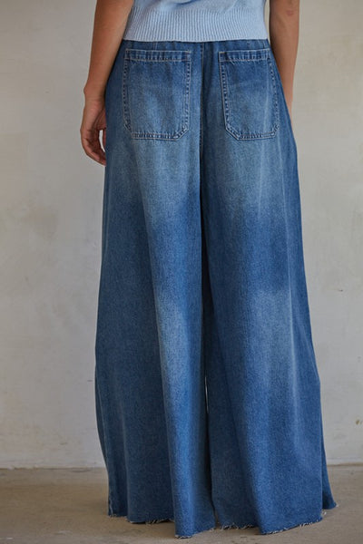 Dark Denim Ultra Wide Leg Pants