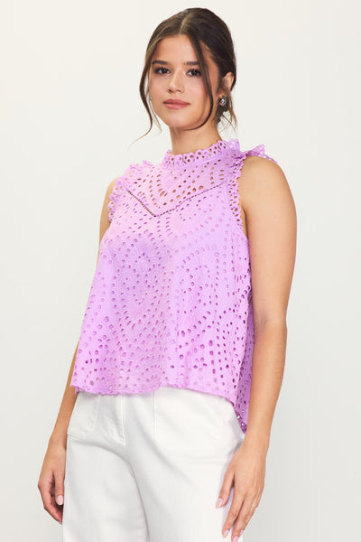 Lavender Eyelet Top