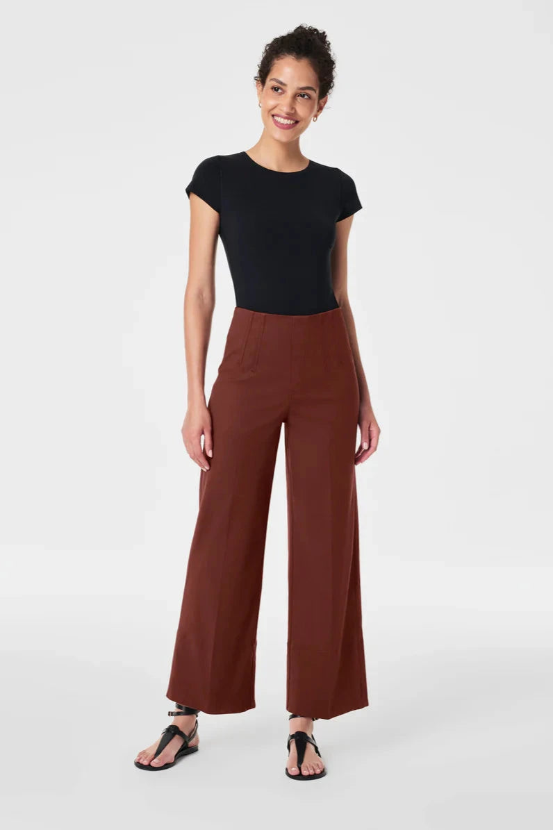 Hickory Stretch Twill Cropped Wide Leg Pant