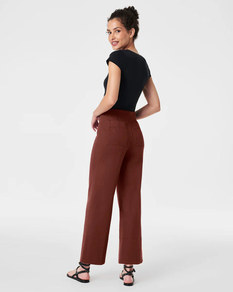 Hickory Stretch Twill Cropped Wide Leg Pant