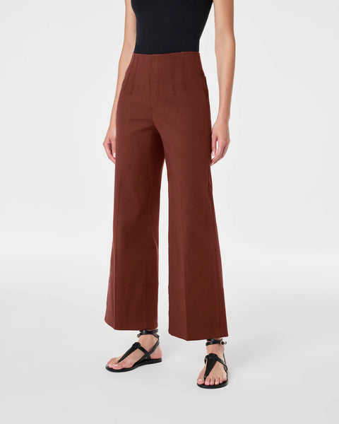 Hickory Stretch Twill Cropped Wide Leg Pant