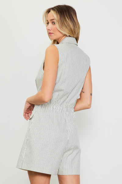 Alyssa Pinstripe Romper