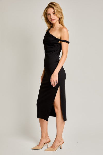 Black Drop Shoulder Dress