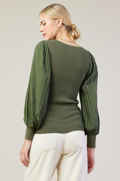 Olive Pleated Rory Top