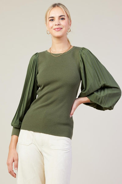 Olive Pleated Rory Top