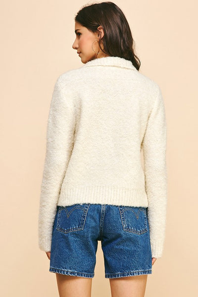 Ivory Double Pocket Cardigan