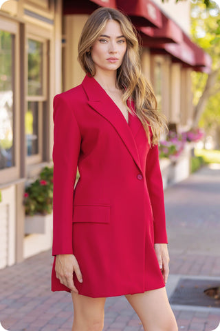 Tango Red Tailored Blazer Romper