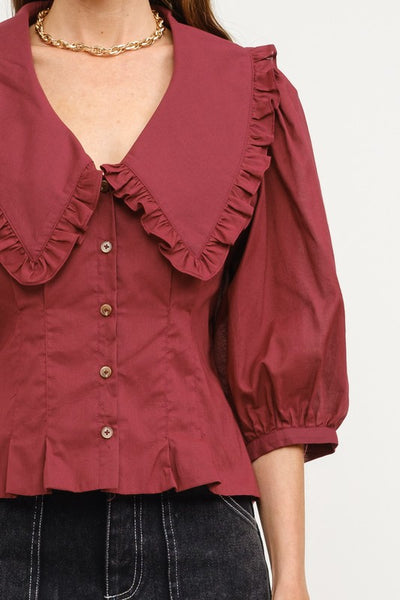 Burgundy Matilda Blouse