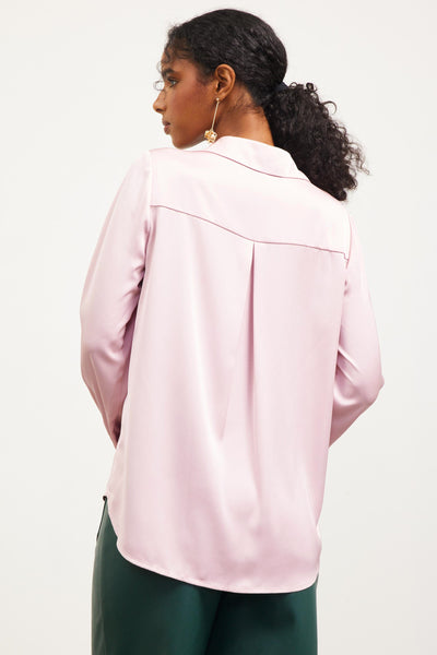 Dusty Pink Harper Satin Blouse