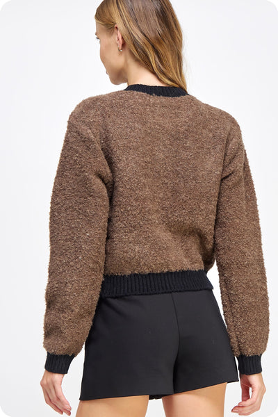 Brown & Black Crop Jacket