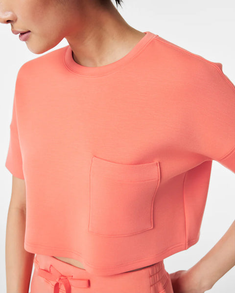 SPANX® Sunset Peach Airessentials Pocket Tee