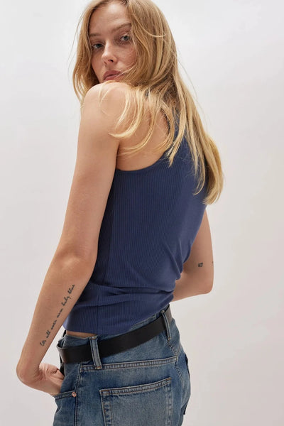 Indigo Vintage Square Neck Tank