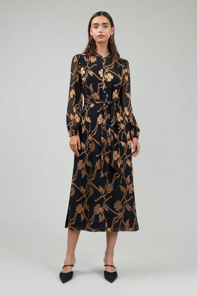 Black & Gold Floral Dress