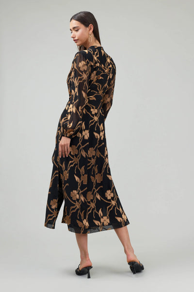 Black & Gold Floral Dress