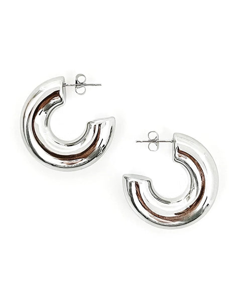 Silver Eldon Hoop Earring