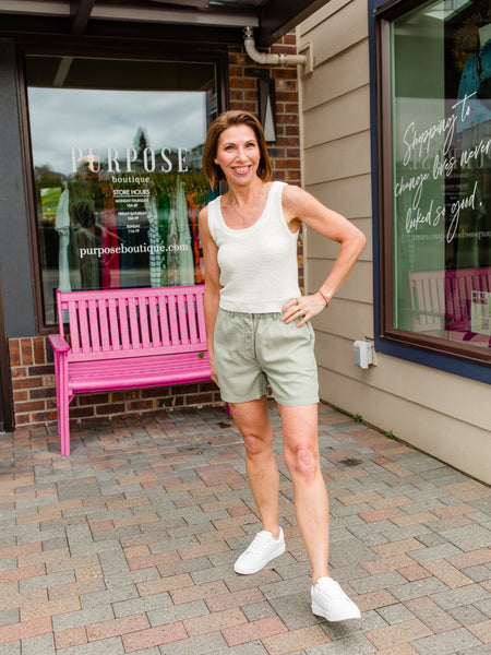 Celery Paper Bag Shorts