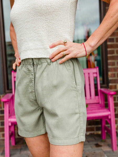 Celery Paper Bag Shorts