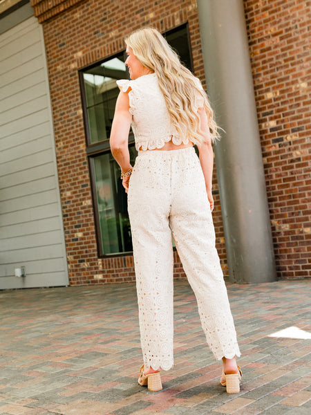 Ivory Crochet Jumpsuit