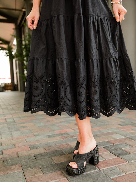 Black Aurelia Flutter Dress