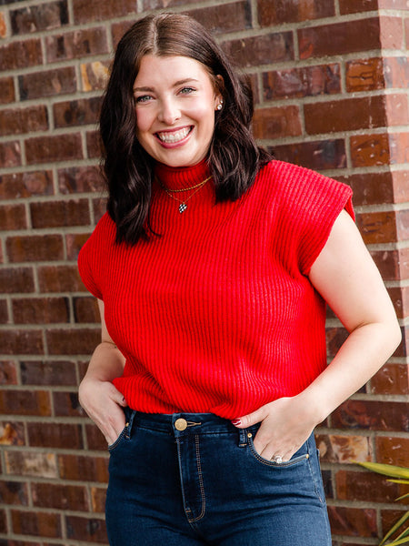 Red Leona Sweater Top