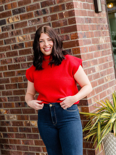 Red Leona Sweater Top