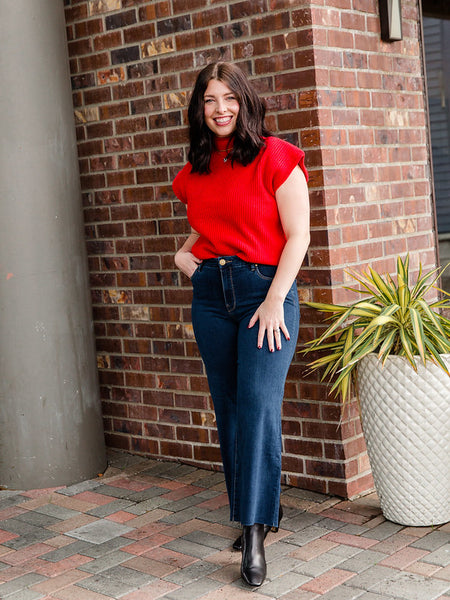 Red Leona Sweater Top