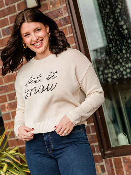 Winter White Snow Day Sweater