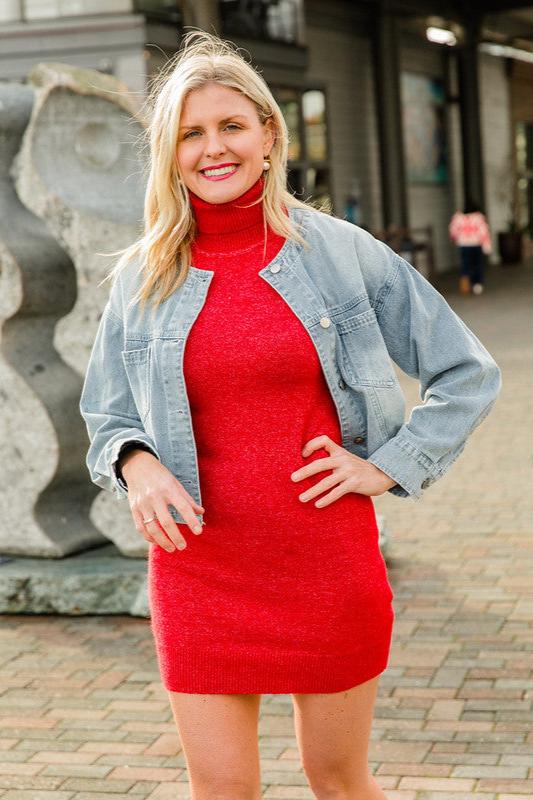 Red Bonnie Knit Dress