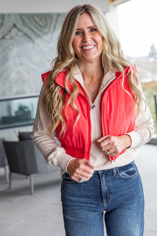 Candy Apple Red Cropped Vest