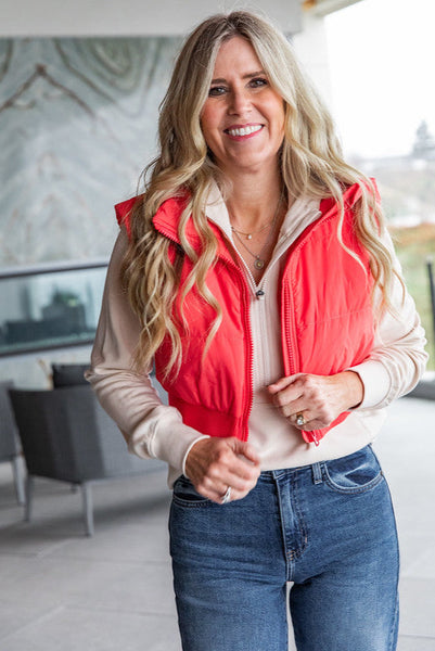 Candy Apple Red Cropped Vest