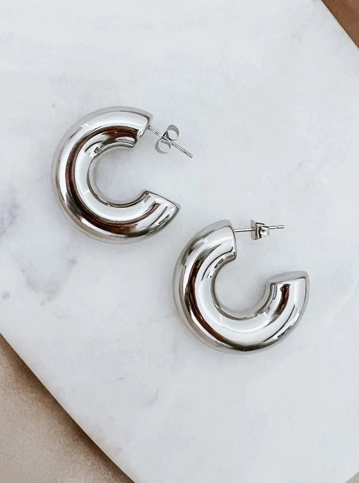 Silver Eldon Hoop Earring