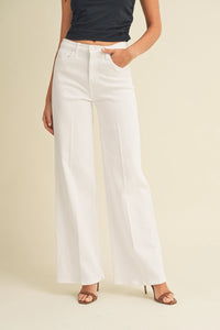 White HR Palazzo Wide Leg Jean