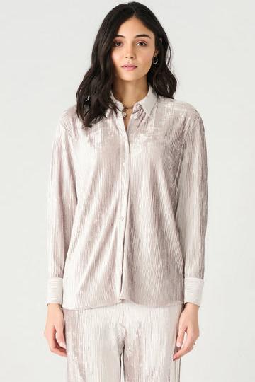 Silver Button Up Cassidy Blouse