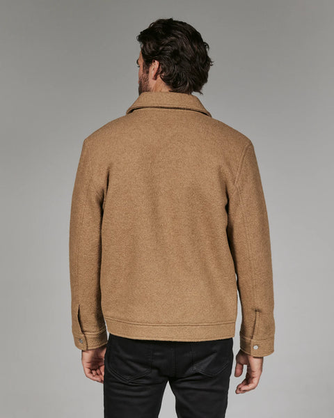 Tan Boucle Zip Jacket