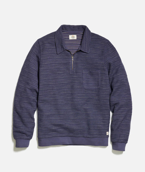 Navy Multi Stripe Quarter Zip Sweater