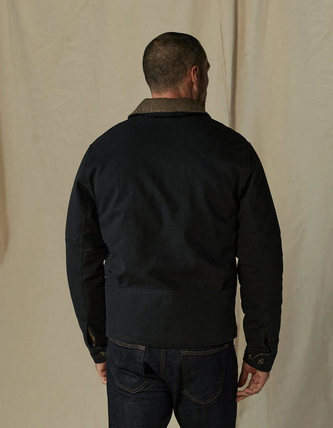 Black Canvas Zip Front Jacket