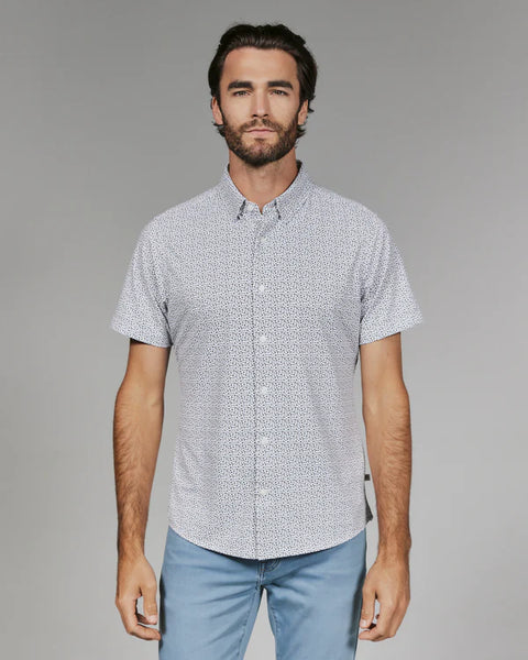 White Forli Short Sleeve Button Up