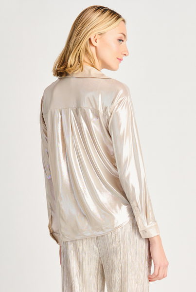 Beige Foil Mirrorball Blouse