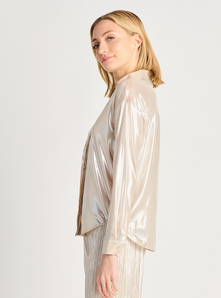 Beige Foil Mirrorball Blouse