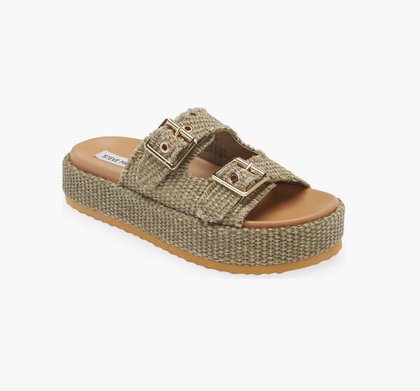 Karrigan Olive Raffia Sandal