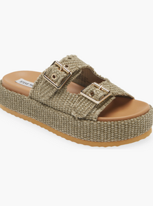 Karrigan Olive Raffia Sandal