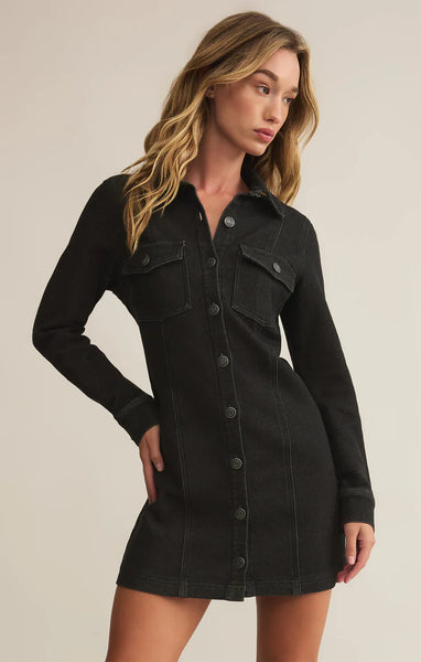 Black Sand Candice Knit Denim Dress