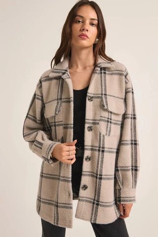 Crystal Grey Plaid Tucker Jacket