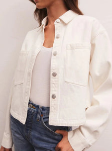 Sandshell Cropped Denim Jacket