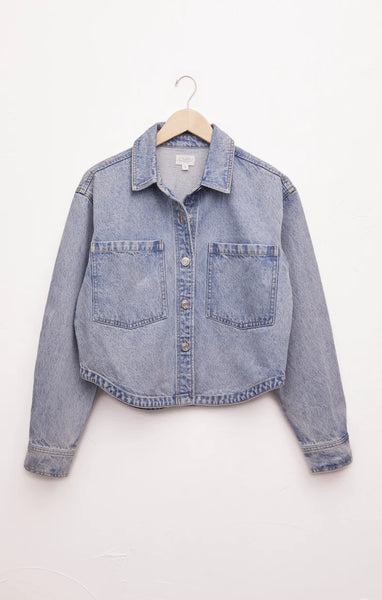 Sun Bleached Indigo Cropped Denim Jacket