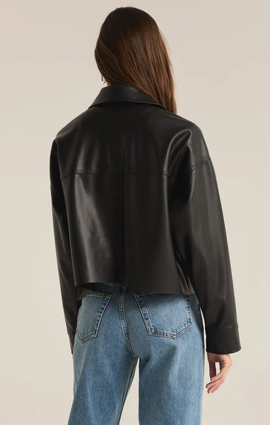 Black All Day Faux Leather Jacket